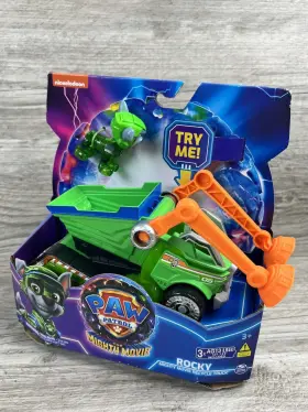 6068285 Paw Patrol The Mighty Movie Recycle Truck With Lights Sounds And Rocky Figure New