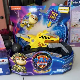 Paw Patrol 778988500385 The Mighty Movie Bulldozer With Lights Sounds And Rubble Figure New