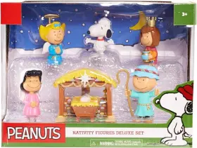Peanuts 886144196430 Nativity Scene Deluxe Set - 7 Piece Vinyl Figures Including Charlie