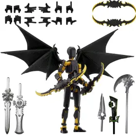 B0dk755gpt Pkghokids T13 Action Figure Movable 3d Printed Black Yellow - Collectors And Enthusiasts