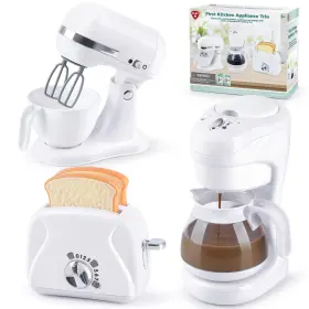 B0bv1wk263 Play Kids Kitchen Appliances Set Coffee Maker Mixer Toaster With Lights And Sound