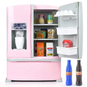 B0f8hx9fg9 Play Refrigerator Toy Fridge Ice Dispenser Kids Pretend Kitchen Accessories
