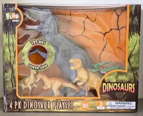 Play Zone 481026183906 4 Pk Dinosaur Playset With Sounds Ages 3