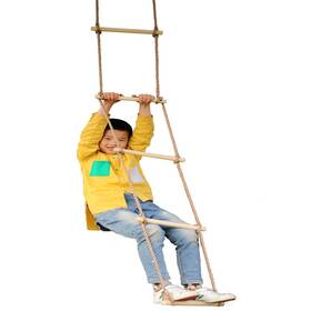 Playberg B07dqqytqg 5 Step Climbing Wooden Rope Ladder Qi003373