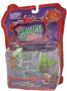 40342 Playmates Toys Dr. Seuss How The Grinch Stole Xmas Lederhosen And Max Dog Figure Set