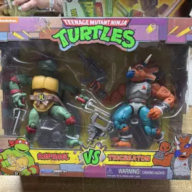 81278 Playmates Toys Tmnt Raphael Vs Triceraton Playset Figures Boxed