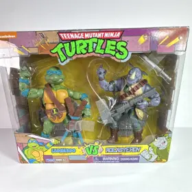 81376 Playmates Toys Teenage Mutant Ninja Turtles Leonardo Vs Rocksteady Boxed Playset