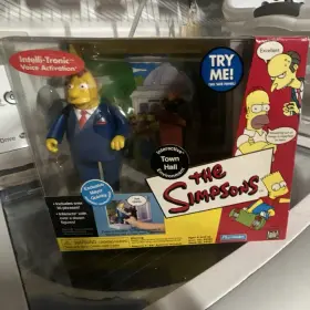 91007 Playmates Toys The Simpsons Town Hall Playset Mayor Quimby Voice Activation
