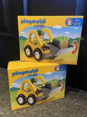 1.2.3-6775 Playmobil 6775 Excavator With Driver And Box For Ages 1.5 Single