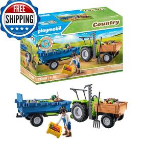 Playmobil B0bkqpm7bt Harvester Tractor With Trailer - Collect Crops Ages 4-10