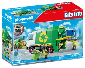 B0bs6yytgx Playmobil Recycling Truck With Accessories And 2 Figures - Educational Toy Set