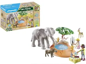 B0bt8bl6vw Playmobil Elephant At The Waterhole Playset - Realistic Wildlife Fun For Kids 3