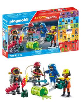 Playmobil B0ck24n6wr My Figures Fire Brigade Firefighter Set - Create 1000 Combos