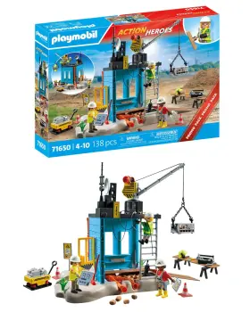 B0d1y23lj8 Playmobil Construction Site Playset - Figures Tools Accessories
