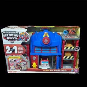 Playskool 653569689584 New Transformers 2 N 1 Electronic Fire Station Optimus Prime Bonus Set