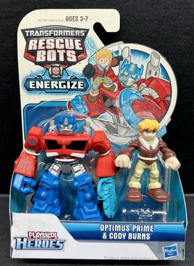Playskool Heroes Hasbro 3300960200 Transformers Rescue Bots Energize Optimus Prime And Cody Burns - Mosc