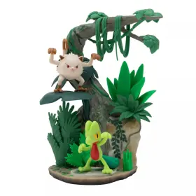 087-26-0096 Pok Mon Select Jungle Environment Display With Mankey And Treecko Mini Figures