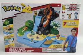 Pok Mon 191726412731 2021 Fold Up Carry Case Volcano Playset Includes 4 Figures Pikachu
