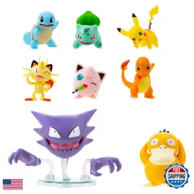 B07hywqdsp Pok Mon Pokemon Battle Figure 8 Pack - Six 2-inch And Two 3-inch Ready