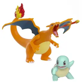 B086pf2d1t Pok Mon Fire And Water Battle Pack 4.5 Inch Flame Action Charizard 2 Squirtle