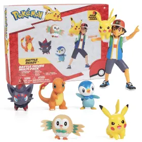 B0bsvdyt7j Pok Mon Battle Ready Figure Set Ash 4.5 Inch Launching Pikachu Charmander 6 P