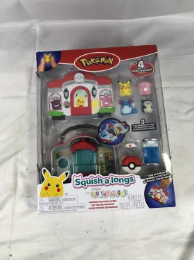 Pkw2001 Pok Mon Jazwares Squish-a-longs Center Playset With 4 Mini-squish Figures