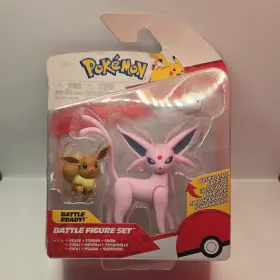 Pkw2683 Pok Mon Articulated Eevee And Espeon Battle Figure Set Licensed Playset 2022