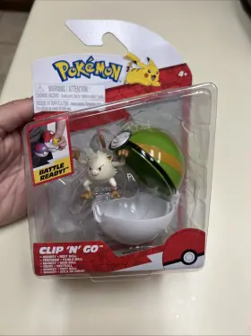 Pkw3136 Pok Mon Clip N Go Mankey With Poke Ball 2 Inch Battle Figure Brand Nib New