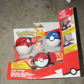 Pok Mon Pkw3158-122122-ka Clip Ftnft Go Ball Belt Playset With Scorbunny Figure And 2 Balls