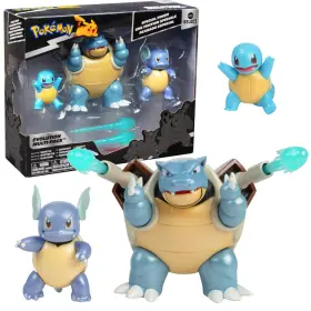 Pkw2773 Pokemon Pok Mon Evolution- Ft Squirtle Wartortle And Blastoise Battle Figures- Kids Fans