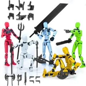 B0cx1nkh14 Qoopower Titan 13 Robot Action Figure Set 5-pack 3d Printed Articulated Collectibles Desk