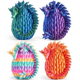 Rapean B0f8423bk7 8 Inch 3d Printed Dragon Eggs Easter Basket Stuffers For Kids And Teens Art