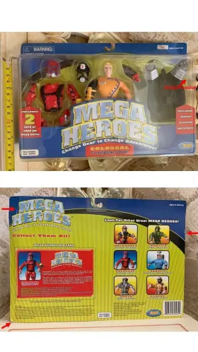 630564 Re Play New Vintage 2002 Colossal Firefighter Diver Mega Heroes With Snap On Suits