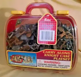 Red Box Redbox 082228241762 Knight Playset Carry Along Travel Case Storage No 24176 Medieval Plastic