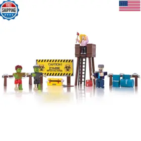 B072fqbrx8 Roblox Action Collection - Zombie Attack Playset Includes Exclusive Virtual