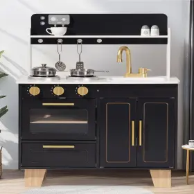 B0db1z9gnh Robud Play Kitchen Set - Wooden Marble-style Playset Realistic Stove