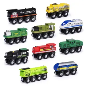 B0c12vkk33 Sainsmart Jr. Wooden Train Set Accessories Magnetic Toy Car 10 Pcs Compa