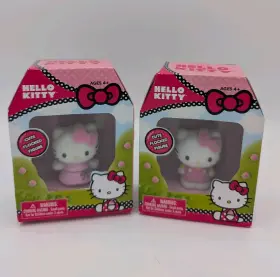 Sanrio 049022730922 Lot Of 2 Hello Kitty Cute Flocked Figure Toy Doll Playset Piece 2013