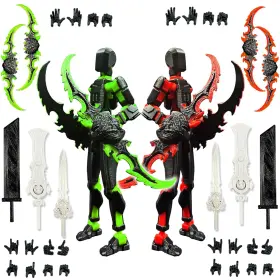 B0dgkptdgk Sansgoup T13 Action Figure Set Multi-jointed Robot Desktop Decor Black Red Green 3d Print