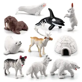 B0c4t2hbrj Scahow 10 Pcs Arctic Animals Figures Polar Figurines For Diorama School Projec