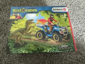 41466 Schleich 059433014333 Dinosaurs Quad Escape Velociraptor 5 Piece Playset