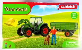 42608 Schleich 059433652320 Farm World Tractor With Trailer Playset 50pcs Nib Ages 3 See Pic