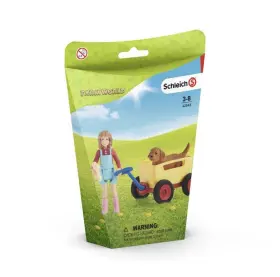 42543 Schleich 35684 Farm World Sarah And Puppy Wagon Ride Playset Age 3 To 8 Years