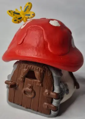 40011-red Schleich 40011 1978 Smurfs House Smurf Mushroom Cottage-complete