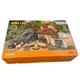 42350 Schleich Jungle Research Station Play Set Wild Life Crocodile Incomplete