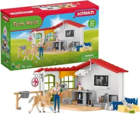 42502 Schleich Farm World 43-piece Veterinarian Kit For Kids Vet Playset Wit
