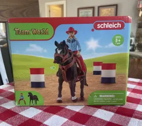 42576 Schleich New Farm World Cowgirl Barrel Racing Appaloosa Stallion Horse