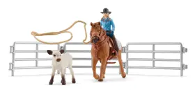 42577 Schleich Cowgirl Team Roping Fun Playset