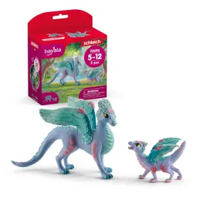 B09s3x1lbx Schleich Bayala 2 Pc Pink Flower Dragon And Baby Toy Set Fairy Animal Figures