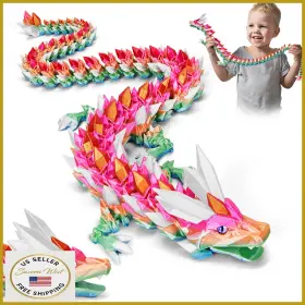 B0ffz6gbzj Shuwnd 24inch Large 3d Printed Dragon Open-mouthed Full Big Articulated Crysta